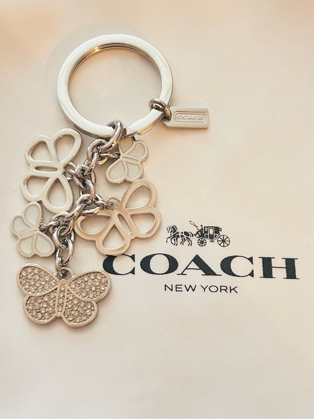 Vintage RARE Coach Y2K Butterfly Keychain/ Bag charm - Picture 3 of 16